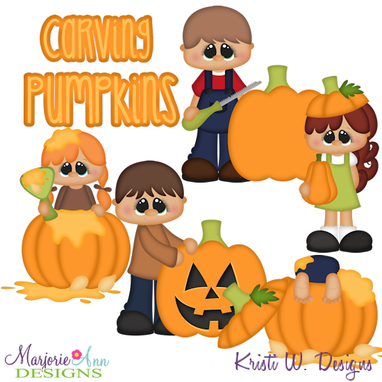 Carving Pumpkins SVG Cutting Files Includes Clipart - Click Image to Close
